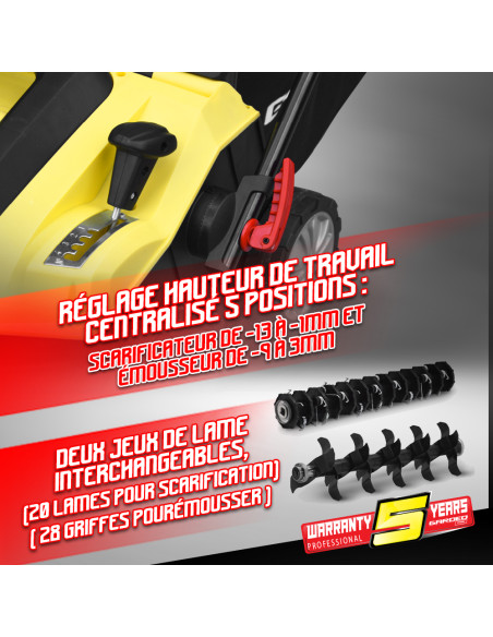 Scarificateur emousseur electrique 1800W - 40cm