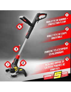 Coupe bordures électrique télescopique 600W - 30cm 2