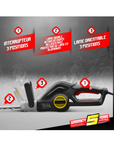 Taille-haies électrique 600W Coupe 55cm Gardeo Pro 2