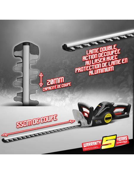 Taille-haies électrique 600W Coupe 55cm Gardeo Pro