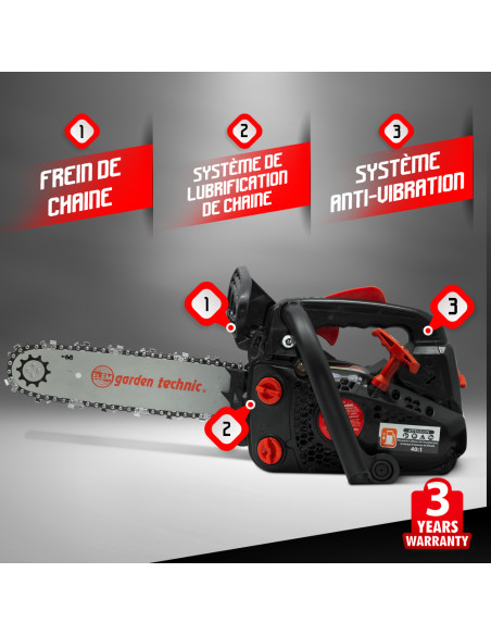 Tronçonneuse thermique d'élagage 25.4cc - 35cm