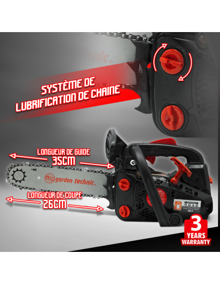 Tronçonneuse thermique d'élagage 25.4cc - 35cm