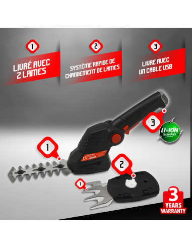 Cisaille / taille haies 3.6v lithium - Batterie et chargeur