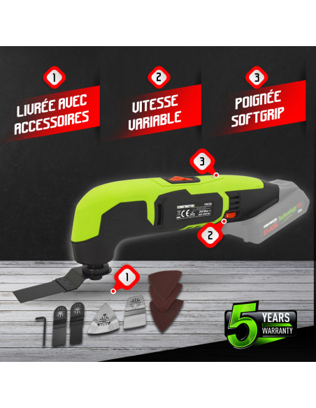 Outil multifonctions sans fil 20V - Sans batterie