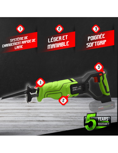 Scie égoïne sans fil max 20V - Sans batterie